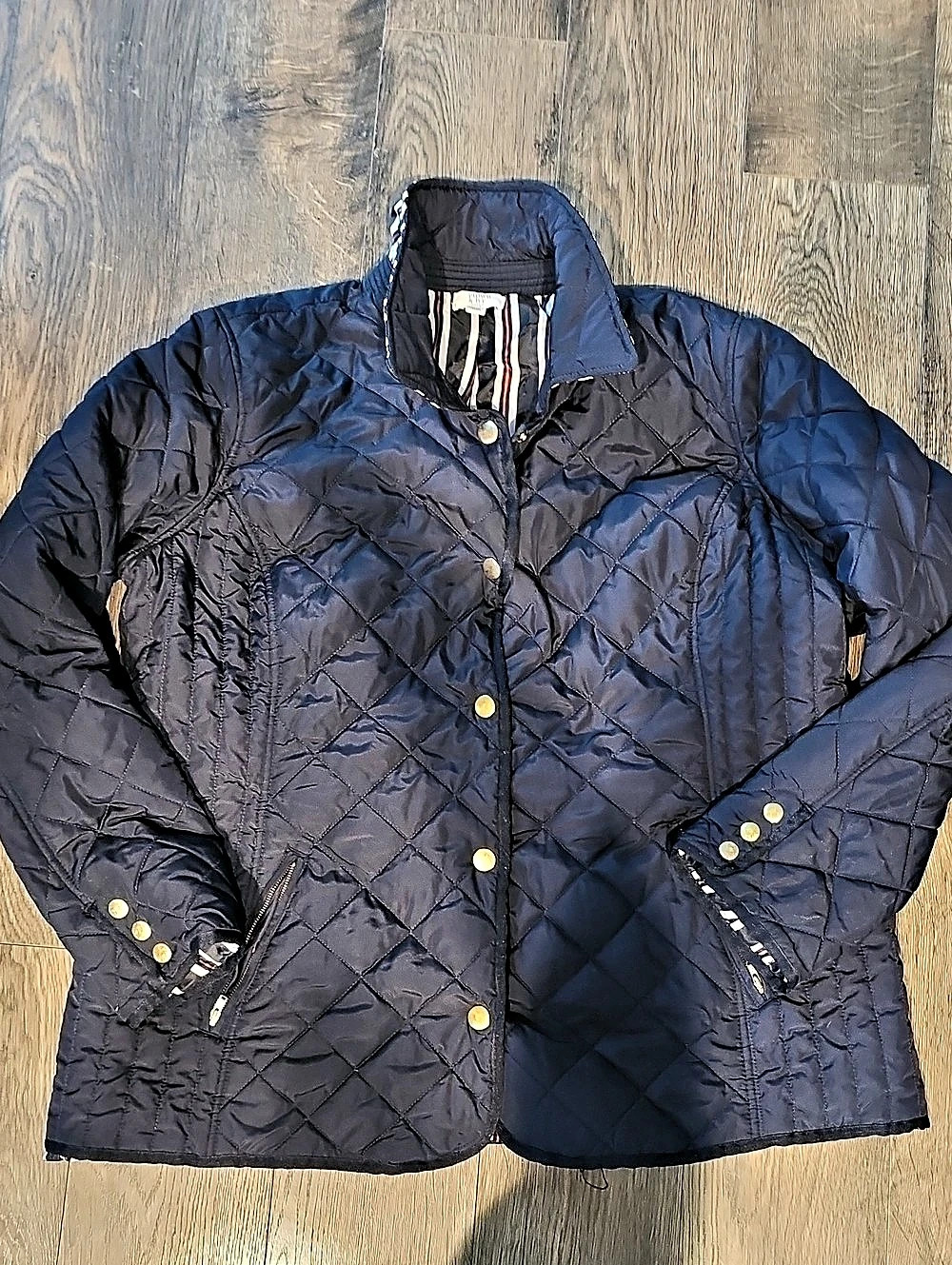 Crown & Ivy Quilted Jacket Coat Blue Red Size Lightweight 2x Women